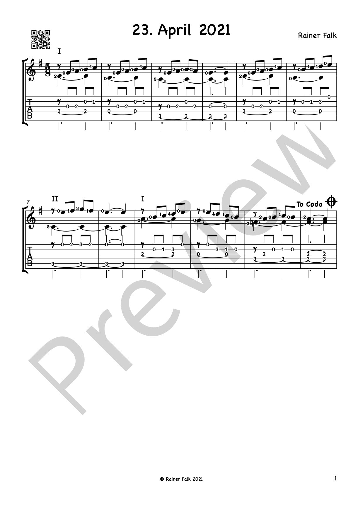 GUITAR DIARY - APRIL 2021 incl. Audio Files