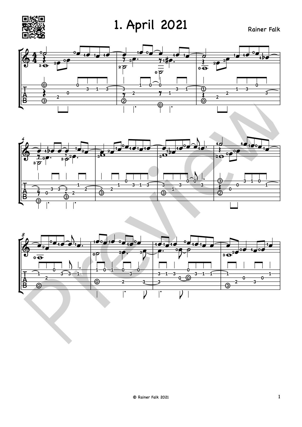 GUITAR DIARY - APRIL 2021  incl. Audio Files