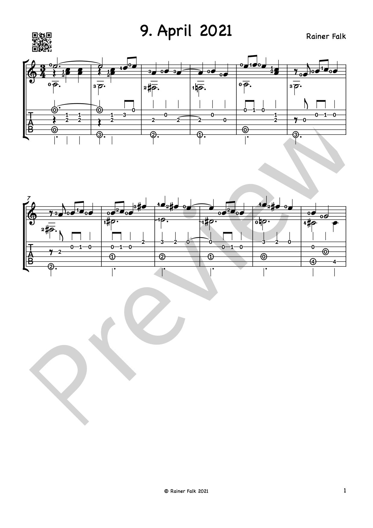 GUITAR DIARY - APRIL 2021  incl. Audio Files